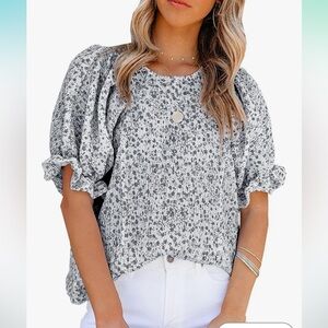 Floral Puff Sleeve Top